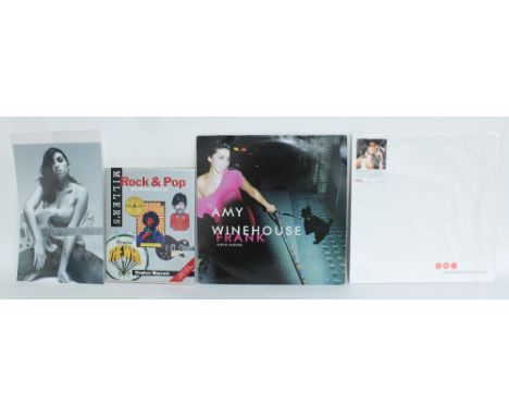 Amy Winehouse - an interesting Millers Rock &amp; Pop Memorabilia hardback book, with internal tribute 'To Becky, happy birth