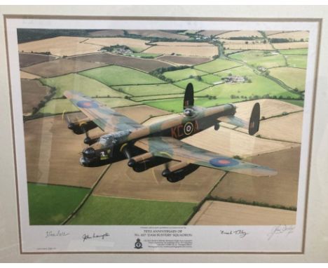 PICTURES Limited edition print of 617 Squadron Bambusters signed by John Bell, John Langston, Frank Tilley and the photograph