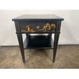 Trouvailles Hand Crafted Oriental Side Table with Drawer