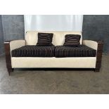 David Linley Cream Leather Back Sofa