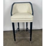 Ostrich Leather Bar Stool Designed for The Berkeley Blue Bar