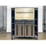 Black Wood And Marble Console Unit