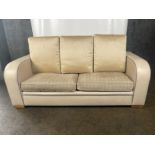 David Linley Cream Leather Back Sofa