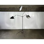 Editions Serge Mouille Floor Lamp With Three Pivoting Arms