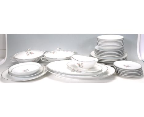 A vintage 20th century Noritake china Margot 5605 pattern ceramic porcelain diner service comprising of two tureen, seven lar