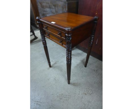 A Regency style mahogany drawer lamp table 