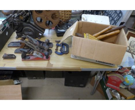 Assorted woodworking tools 