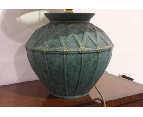 BLUE BEDSIDE LAMP WITH SHADE