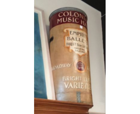 ANTIQUE HANDPAINTED POLO STICK STAND 'COLONIAL MUSIC HALL.