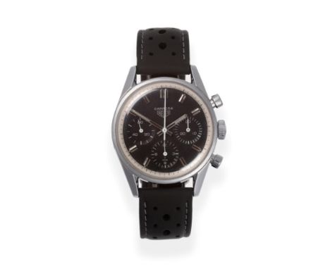 A Rare Stainless Steel Chronograph Wristwatch, signed Heuer, model: Carrera, ref: 2447N, circa 1967, (calibre Valjoux 72) lev