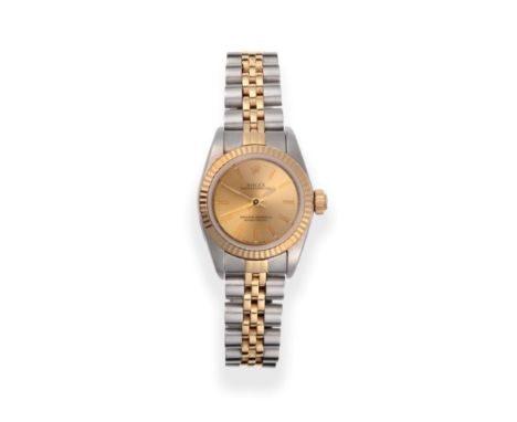 A Lady's Steel and Gold Automatic Centre Seconds Wristwatch, signed Rolex, Superlative Chronometer Officially Certified, mode