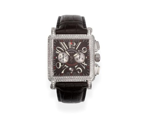 A Fine Limited Edition Stainless Steel Diamond Set Automatic Calendar Chronograph Wristwatch, signed Franck Muller, Geneve, M