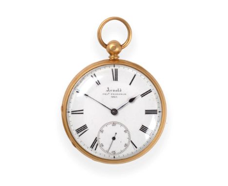 An 18ct Gold Open Faced Presentation Pocket Watch with Meteorological Interest, signed Arnold and Chas Frodsham, 84 Strand, L