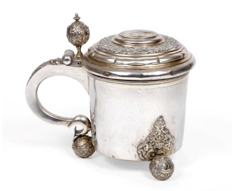 A Swedish Parcel-Gilt Silver Tankard, mark probably of Niclas Fernlof, Karlstad, 18th century, date letter M, the cylindrical