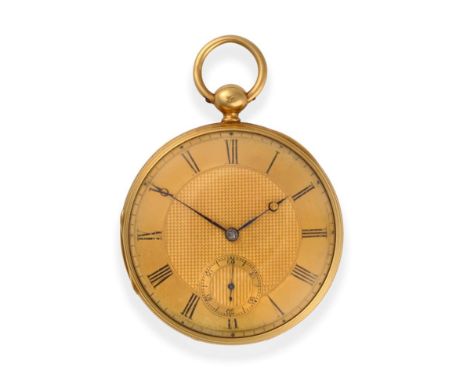 A Rare 18ct Gold Pocket Chronometer with Original Mahogany Deck Box, signed Dent, Watchmaker to the Queen, London, No.6099, 1