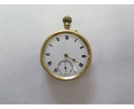 An 18ct yellow gold top wind pocket watch presented to R G Bury Litt - Vicar of Trumpington 1903-1918 - 5cm wide, total weigh