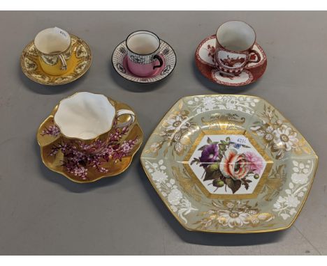 A collection of English porcelain tea cups and saucers to include Royal Doulton, Royal Worcester and others, together with a 