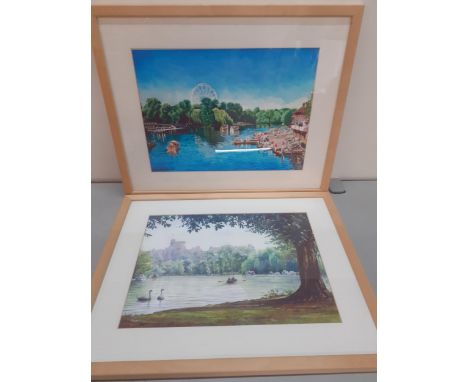 Denis Blandford - Windsor, a watercolour and Rob Gladstone - Windsor, a watercolour- The two competition winners and exhibits