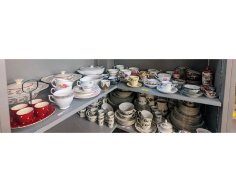 A collection of tea cups and saucers and other ceramics to include Japanese examples, Anysley, Sussex and others, Location: 1