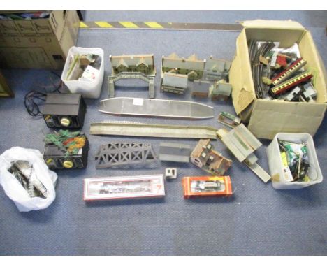 A Triang Hornby 00 gauge model railway set including a boxed R 153 Tolgus Tin Co Loco, carriage, tender and rolling stock, va
