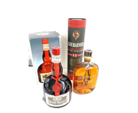 Grand Marnier - Cordon Rouge Cognac &amp; Orange Liqueur 1L, Jeffersons whiskey 700ml and a Glen Marnoch Malt Whiskey
