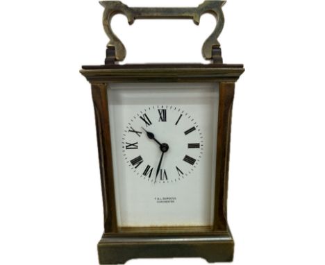 Vintage Brass F &amp; L Burgess Dorchester carriage clock, untested