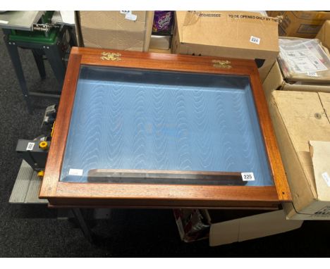 Vintage table topped glass display cabinet, measures approximately 28 inches by 22 inches by 7 inches tall