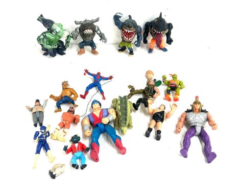 Selection of various vintage action men figures to include Mattel Street Shark figures and others