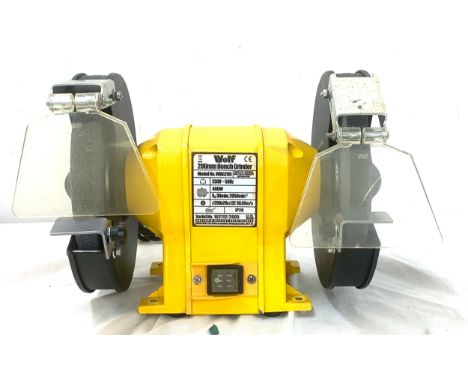 Wolf 200m Bench grinder No WB9200 used twice in good working order