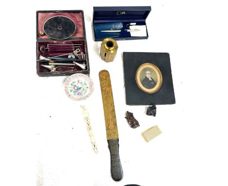 Selection of collectables includes scales, Miniature, Cased pen etc