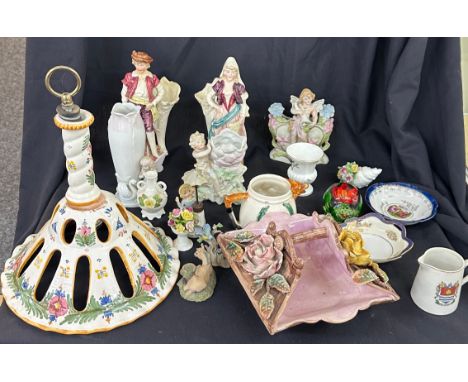 Selection of vintage porcelain items to include figures etc