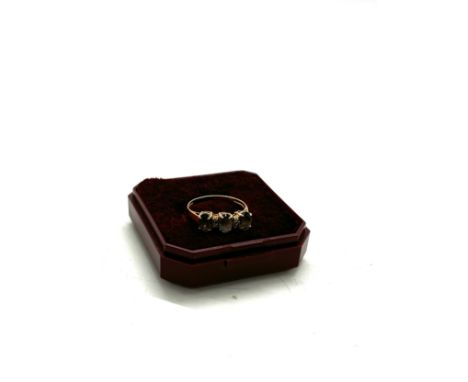 10ct gold diamond and ystic topaz dress ring, total weight 1.3 grams ring size m/n