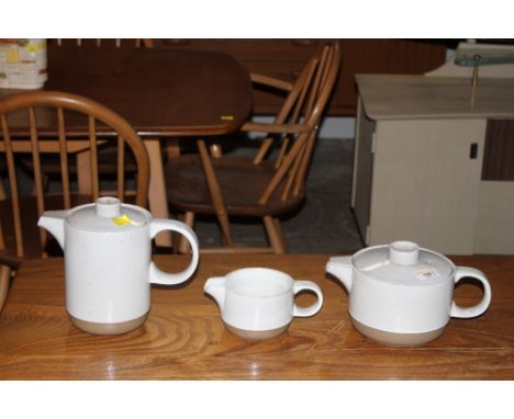 A Midwinter white glazed stoneware 3 piece part tea service
