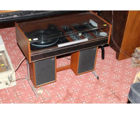 A Decca Sound compact 3 model DS5326 plain deck and amplifier, with speakers. 