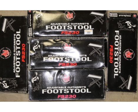 A group of 5 adjustable guitarist's foot stools GSH Marchandise, model FS230