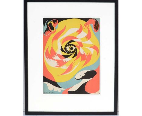 After André Masson(1896-1987, French)"Le Soleil",signed within the work,colour lithograph,original from Verve magazine, 1938,