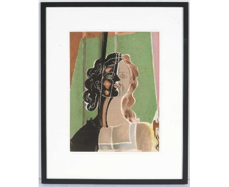 After George Braque(1882-1963, French)"Figure (Fragment)",colour lithograph,original from Verve magazine, Vol II, 1939,35 x 2