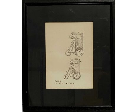 After Laurence Stephen Lowry(1887-1976)Sketch for 'The Contraption',offset lithograph,23.5 x 16.5cms, framed.