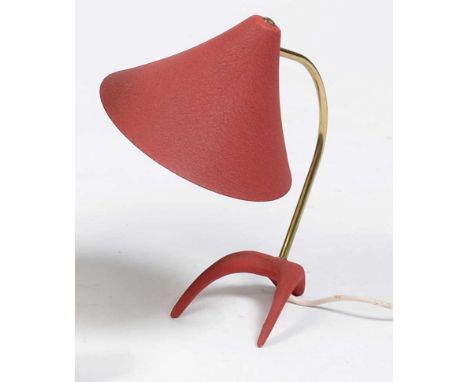  Attributed to Louis Kalff for Phillips: a modernist ‘claw foot’ desk lamp, 33cms high.