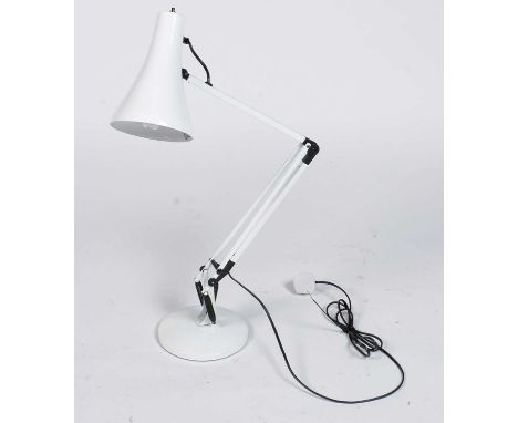 A Herbert Terry anglepoise lamp in white, model Apex 90, 84cms fully extended.