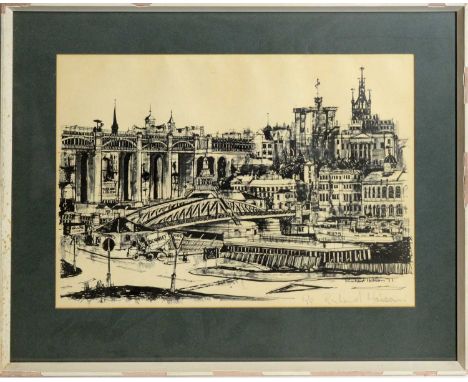 Richard Hobson(b.1945)Newcastle-Upon-Tyne,signed,limited edition offset lithograph, 51/75,28 x 39cms, framed.