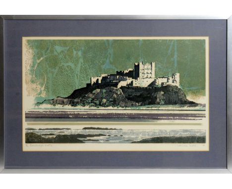 Norman Wade(20th Century)"Bamburgh Castle",signed, titled, and dated '74,limited edition lithograph, 42/150,36 x 58cms, frame