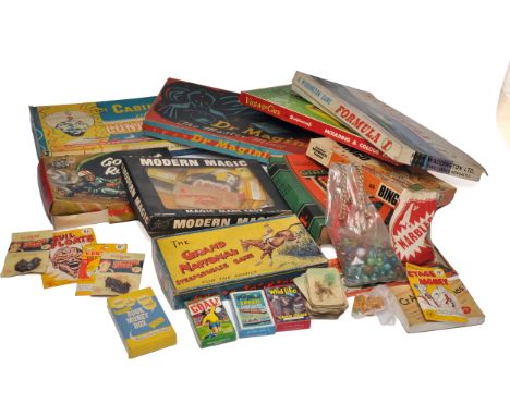 An assorted of Vintage Children's Toys to include board and card games, magic sets, crafting sets etc. Contents not checked f