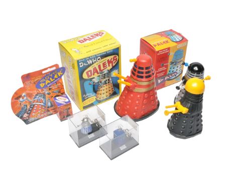 An interesting selection of Dr Who Dalek figures including limited edition Dapol issue, Product Enterprise Clockwork Dalek, M