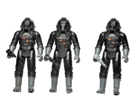 Star Wars Vintage Action Figures comprising 3 x issues of the Imperial TIE Fighter Pilot figure (all with original accessory)