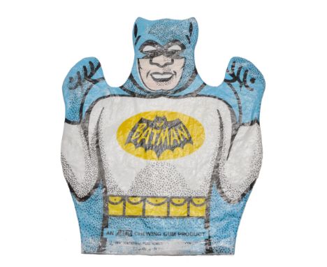 A&amp;BC Vintage Gum Product for DC comics comprising Polythene Batman Hand Puppet. Some fading but still displays good.