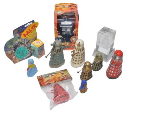 An second interesting selection of Dr Who Dalek figures including original Dapol issues, Cherilea plastic issue, and others a