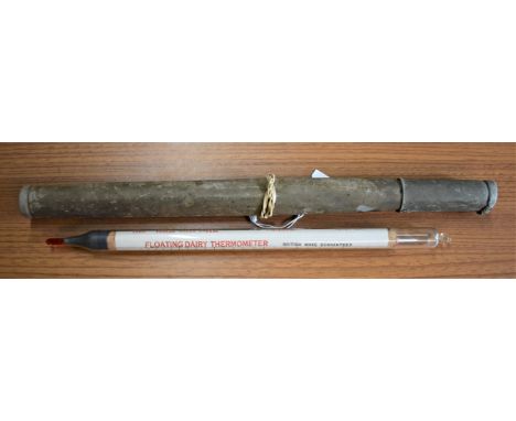 Floating Dairy Thermometer, in cardboard tube. Made in Britain the 1930s