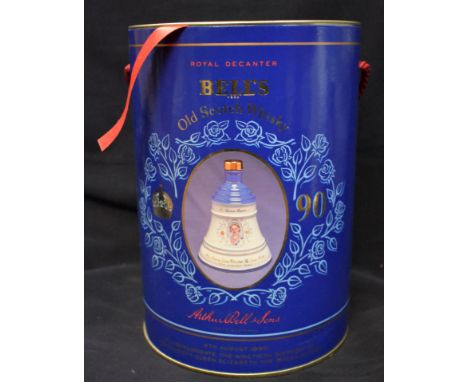 Bell's Queen Mother's 90th birthday. A limited edition Bell's ceramic decanter produced to celebrate the Queen Mother's 90th 