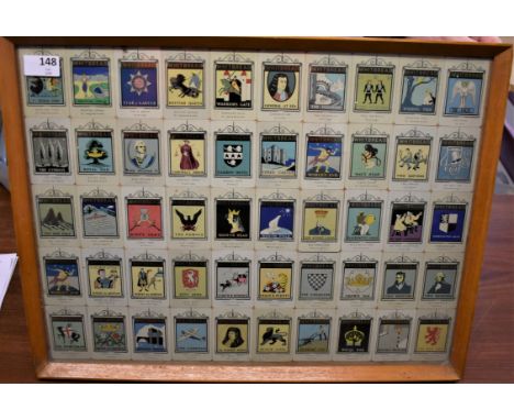 Whitbread Inn Signs Kent Rare First Series, Set Of 50 Metal Tin Cards framed and all in good condition.